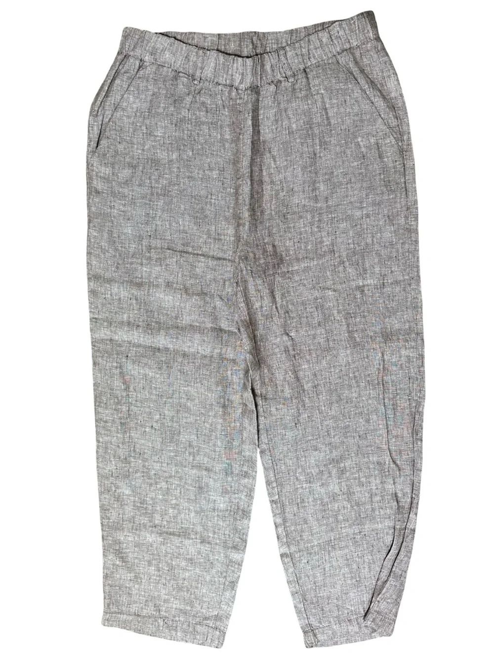 Quince NWT Women’s Size M Taupe Brown Chambray European Linen Straight Leg Pants